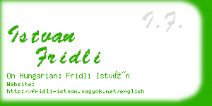 istvan fridli business card